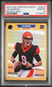 2023 LEAF PRO SET Metal Gold Prizm Refractor # /199 JOE BURROW PSA 10 GEM MINT - Picture 1 of 4