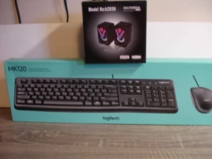 Multumedia Speakers USB Driver Free Audio W/Logitech keyboard and Mouse - Picture 1 of 9