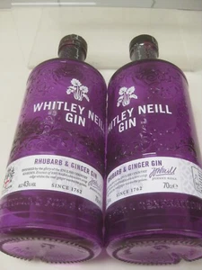Whitley Neil EMPTY GIN BOTTLE x2 Rhubarb Ginger VICTORIANA upcycle craft - Picture 1 of 8
