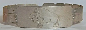 VINT 1950's GENERAL MILLS CEREAL PREMIUM NATIVE BRACELET ALUMINUM BUFFALO DESIGN - Picture 1 of 5