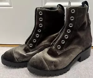 3.1 PHILLIP LIM Brown Velvet Chunky Zip Fastened Ankle Boots EU39 UK6 - Bild 1 von 7