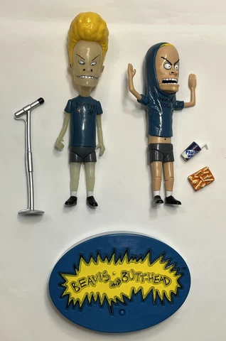 Vintage Beavis & Butthead Cornholio Beavis action figure glow Moore Toys lot Cover