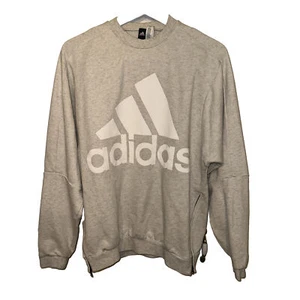 Adidas Sweater With Side Zips Women's Gray Jersey Knit Medium - Picture 1 of 9