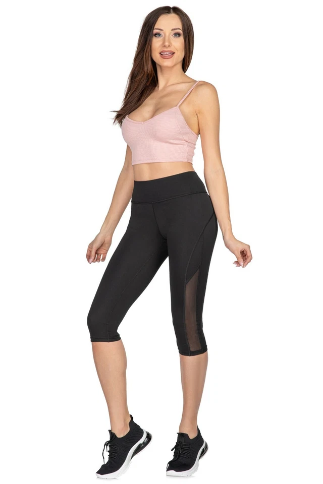 Mujer Cintura Alta Capri Leggings Correr Yoga Deportes Entrenamiento 3/4 Pantalones HL59 Foto 1 de 4