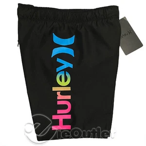 NWT Hurley Boys Kids Drawstring Board Shorts Swim Trunks Surf w/ Rainbow Logo - Picture 1 of 2