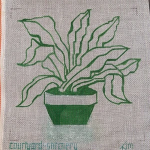 Hand Painted Needlepoint Canvas Kim Courtyard Stitchery Plant Greenery Foliage - Picture 1 of 8