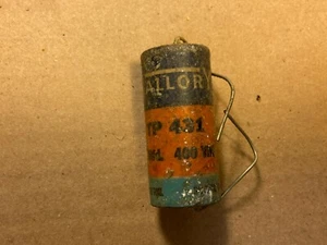 NOS Vintage 1940s Mallory .5 uf 400v Wax Capacitor Guitar Amp Tone Cap TP-431 - Picture 1 of 7