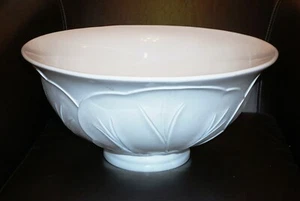 Vintage Indiana weiß Milch Glas Kieselblatt groß 2 1/2 Gallone 16" Bowle Schüssel! - Bild 1 von 8