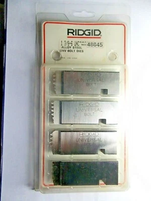 RIDGID 48045 1-3/8"- 6 UNC BOLT THREADING DIES RH ALLOY STEEL - UNIVERSAL HEADS - Image 1 of 4