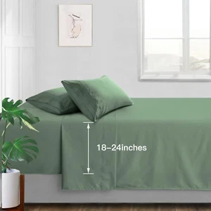 Extra Deep Pocket Twin Sheets Set - Hotel Luxury 1800 Thread Count Sheets & Pill - Picture 1 of 12