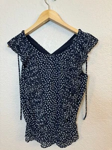 Size Small Sugar & Lips Women’s -Blue & White Pattern Blouse - Picture 1 of 7