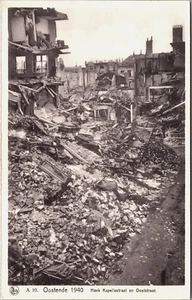 Military WWII Ostend 1940 Corner Kapellestreet Ooststreet Vintage Postcard B167 - Picture 1 of 2
