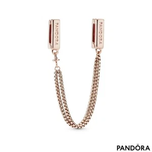 New Genuine Authentic Pandora Rose Gold Reflexions Safety Chain 787601-5cm. - Picture 1 of 5