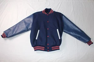 New Sample Letterman Varsity Leather Jacket NEW YORK GIANTS FOOTBALL Sz 44 - Picture 1 of 12