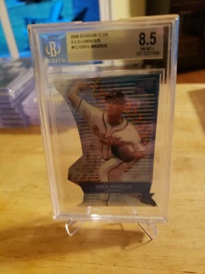 Greg MADDUX Braves 2000 Stadium Club 3 X 3 LUMINOUS BGS 8.5 - Image 1 of 2