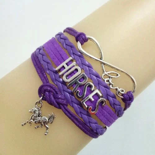  Infinity Love HORSES con Lindo Brazalete con Dije de Caballo Multicolor Nuevo Seguimiento Gratuito Foto 1 de 1