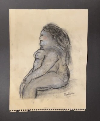 Fernando Botero, Colombia, 1932-2023, A Woman’s Stare, 12x9” Foto 1 de 4