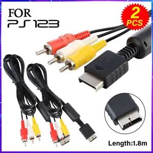 2x TV AV RCA Audio Video Cable for SONY Playstation 1 2 3 PS1 PS2 PS3 Lead AU - Picture 1 of 11