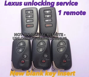 LEXUS unlocking service smart keyless remote AAB ACX FBA +BLANK KEY INSERT - Picture 1 of 3