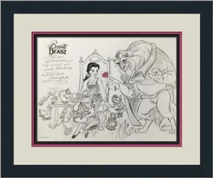 Walt Disney Beauty and the Beast Sketches from Disney Park Artist Custom Framed - Picture 1 of 4
