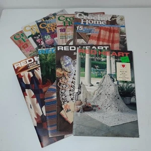 Lot of 10 "Red Heart" and "Crochet Home" Knit Crochet Magazines - Picture 1 of 17