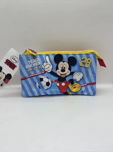 astuccio busta 3 scomparti scuola porta matite penne TOPOLINO DISNEY MICKEY - Picture 1 of 5