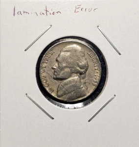 1955 D 5c Lamination ERROR Jefferson Nickel - 5 cents - Picture 1 of 5
