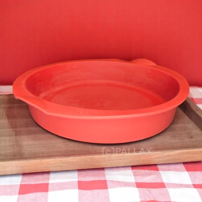 TUPPERWARE H23 SILIKON GLATTE RUNDE ROT RÜHRKUCHEN QUICHES EISTORTEN - Bild 1 von 2