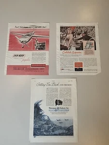 Lotto (3) Thompson Products seconda guerra mondiale Flying Popular Aviation Magazine stampa pubblicità - Foto 1 di 4