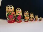 Vintage Russian Nesting Dolls Matryoshka Hand Painted 6 Pieces. Beautiful. 5.25