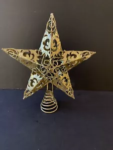 Árbol Estrella Topper Grande Oro Filigrana Alambre Árbol de Navidad Adorno 9 pulgadas - Imagen 1 de 2