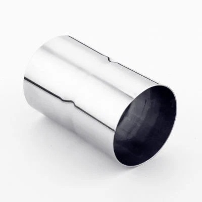 3" ID to 3" ID 5" Long Polished Stainless Steel Exhaust Pipe Tip Connector - Image 1 of 3