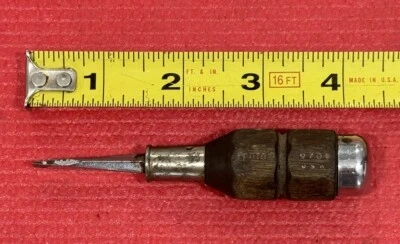 Vintage Proto 9701 Stubby Wood Handled Flathead Screwdriver 4.5” Rare - Image 1 of 4