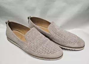 Franco Sarto Hadrea Perforated Suede Loafers Tan Size 9.5 - Picture 1 of 7