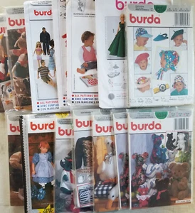 Burda Sewing Patterns Crafts Doll Clothes Handbags Toys Bears Baby Hats U-Choose - Picture 1 of 18
