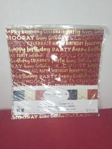 New 6 Sheets Carta Bella Designer Cardstock Happy Birthday Gold Foil Collection - Picture 1 of 5