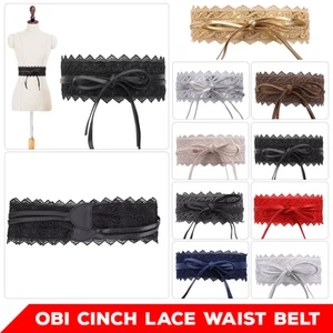 Ladies Floral Lace PU Leather Waist Belt Women Stylish Slim Fit Dress Belt 250cm - Picture 1 of 56