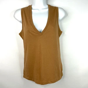 Theory Trista V-Ausschnitt Tank Top Shirt Gr. XS sandbraun Baumwolle - Bild 1 von 8