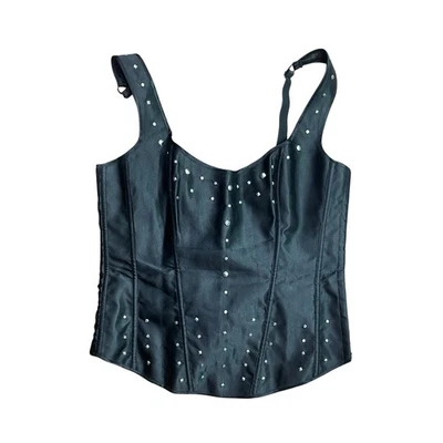 Frederick's Of Hollywood Edgy Glam Black Studded Y2K Gothic Corset Top Size 34 - Изображение 1 из 4