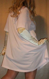 Vtg Pink Nylon Lace Nightgown or Robe L - Picture 1 of 6