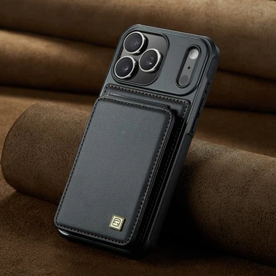 For iPhone 17 16 Pro Max 15 14 13 RFID Blocking Card Holder Leather Wallet Case - Image 1 of 4