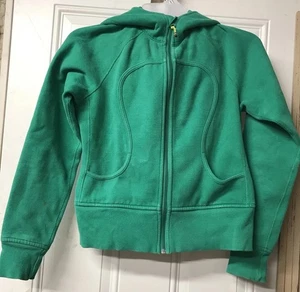 Lululemon Scuba Zip-Up Hoodie Green Sweater Jacket Women’s Size 8 NO Thumbholes - Bild 1 von 8