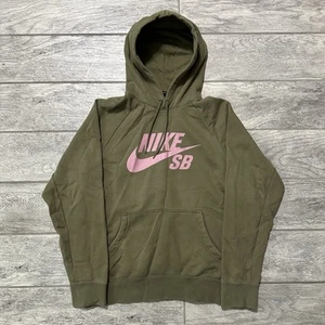 Felpa con cappuccio Nike SB Icon Pro rosa oliva logo uomo grande skater skateboard - Foto 1 di 6