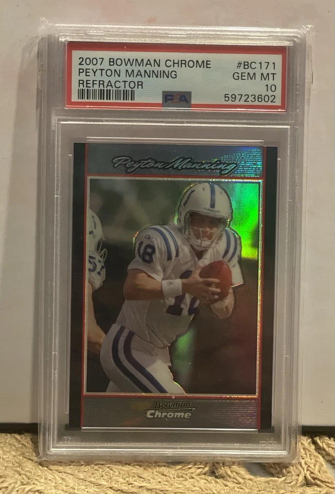 2007 Bowman Chrome Refractor #BC171 Peyton Manning HOF Colts PSA 10 - Image 1 of 1