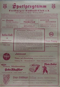 Quaderno programma calcio 57/58 AL Freiburger FC - SV Wiesbaden - Foto 1 di 1