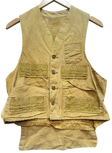 Vintage Mens Hunting Shooting Shotgun Chest 40 Vest Sleeveless Tan - Picture 1 of 9