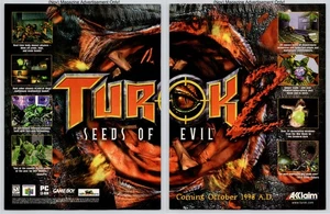 Turok 2 Seeds Of Evil N64 Dinosaur Hunter Action 1998 2Page Advertisement - Picture 1 of 5