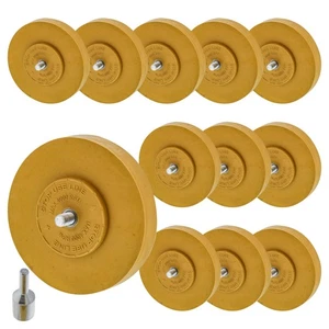 12 Pack Rubber Eraser Wheel, Drill Adapter, Adhesive, Decal, Graphics Remover - Picture 1 of 1