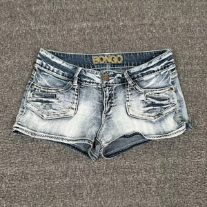 Bongo Micro Mini Denim Jeansshorts Junior 9 Low Rise Hot Pants Y2K Beach Rave - Bild 1 von 9