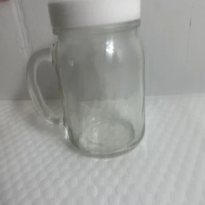 Einmachglas Typ Glas mit Griff Spardose Schraube Kunststoffdeckel INS. Werbung - Bild 1 von 8